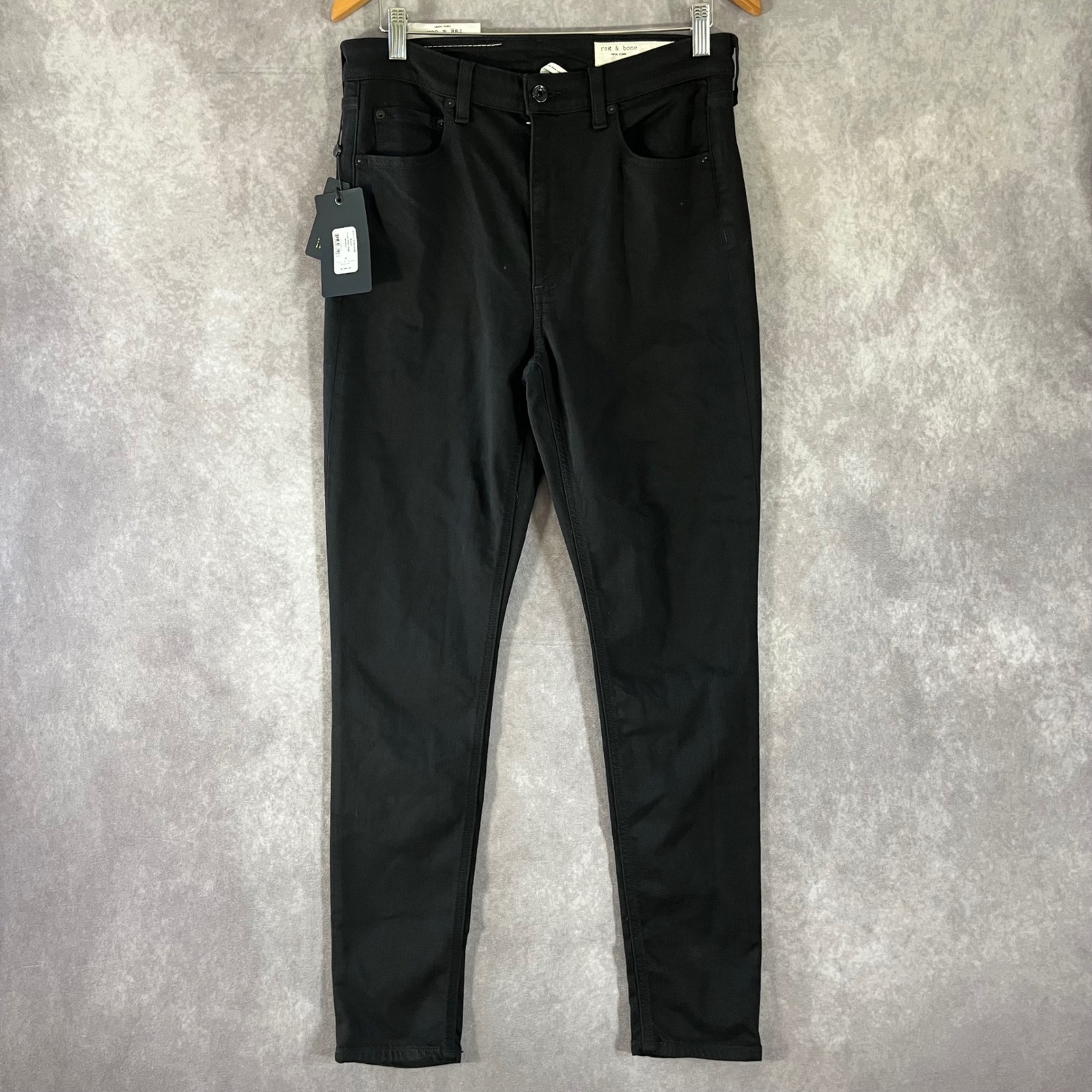 Rag & Bone Nina High-Rise Skinny Jeans Womens 30 Black Wdd21s2664n5bl New